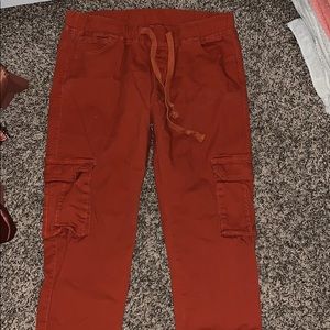 Orange cargo pants